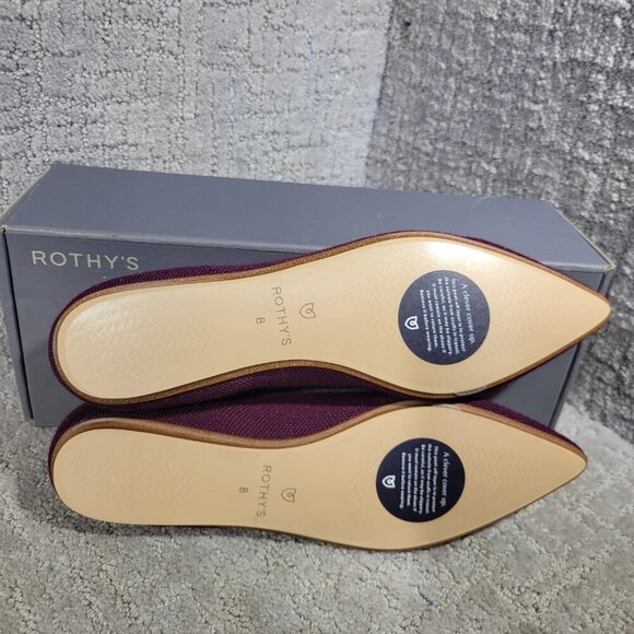 Rothy's The Merino Aubergine Purple Pointed Flat Shoes Women's Multiple Sizes - Picture 7 of 12